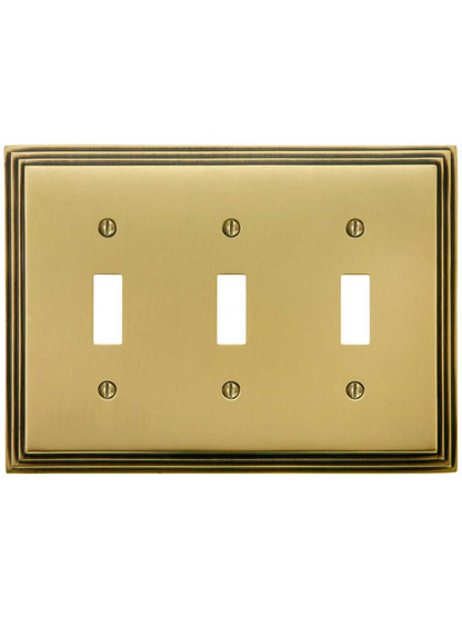 Alternate View of Mid-Century Toggle Switch Plate - Triple Gang.