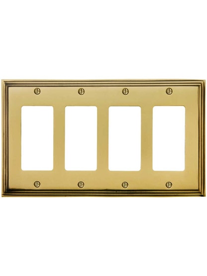 Alternate View of Mid-Century GFI / Decora Cover Plate - Quad Gang.