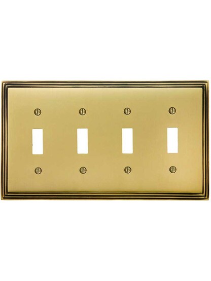 Alternate View of Mid-Century Toggle Switch Plate - Quad Gang.