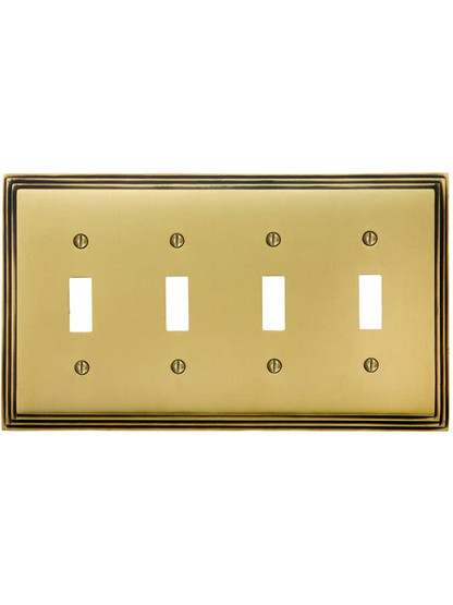 Alternate View of Mid-Century Toggle Switch Plate - Quad Gang.