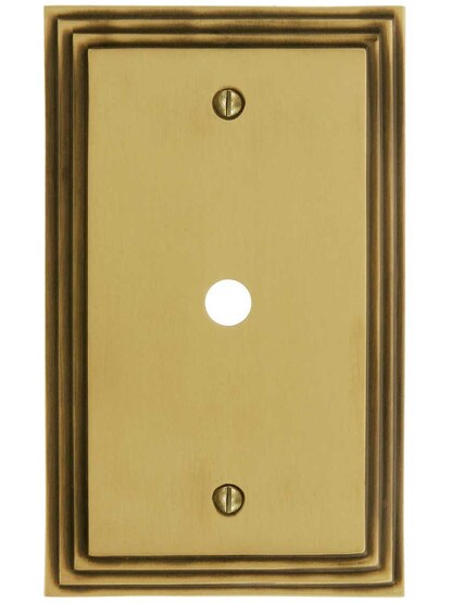 Alternate View of Mid-Century Cable Jack Cover Plate - Single Gang.
