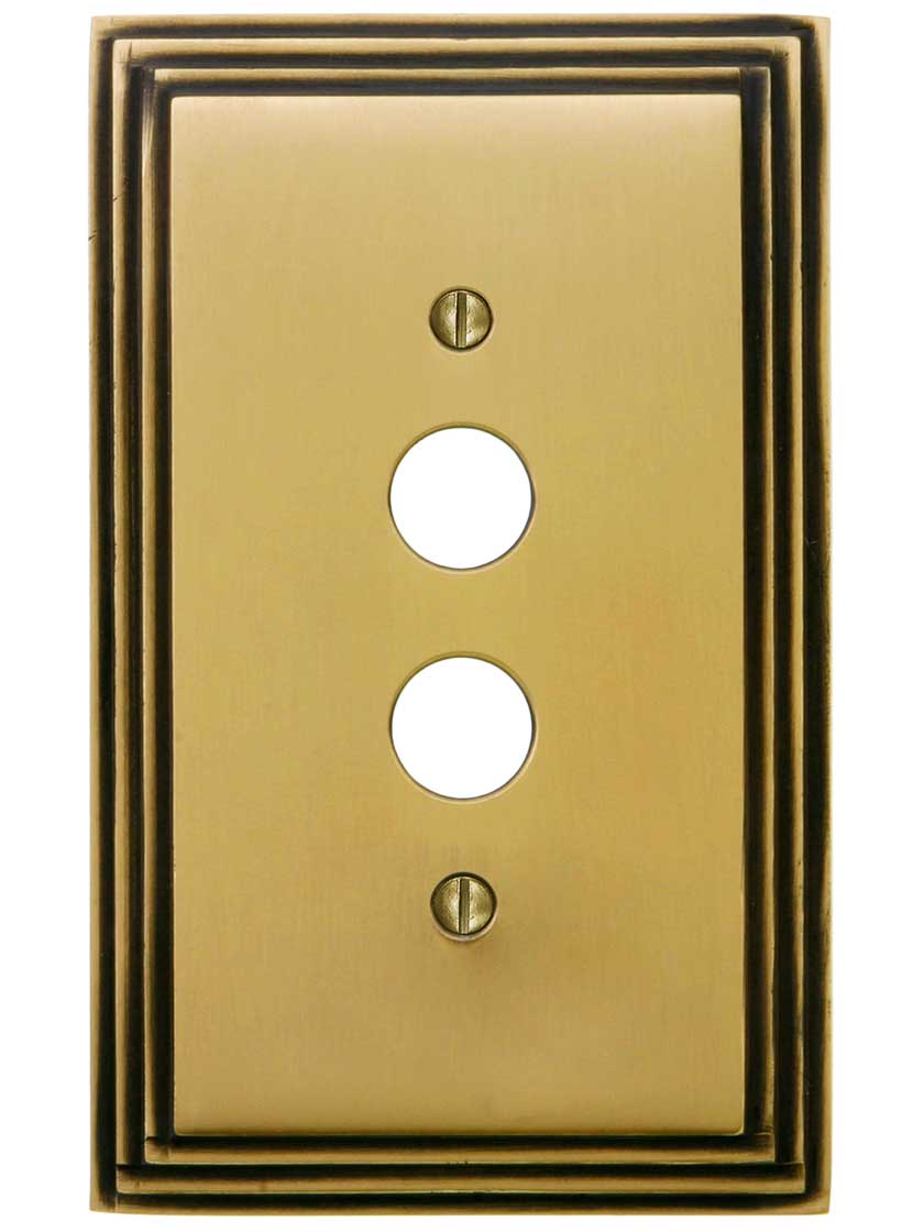 Alternate View of Mid-Century Push Button Switch Plate - Single Gang.