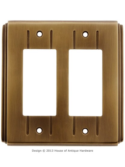 Streamline Deco GFI / Decora Cover Plate - Double Gang in Antique-By-Han