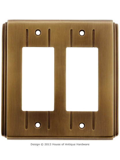Streamline Deco GFI / Decora Cover Plate - Double Gang in Antique-By-Han