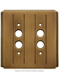 Streamline Deco Push Button Switch Plate - Double Gang in Antique-By-Hand