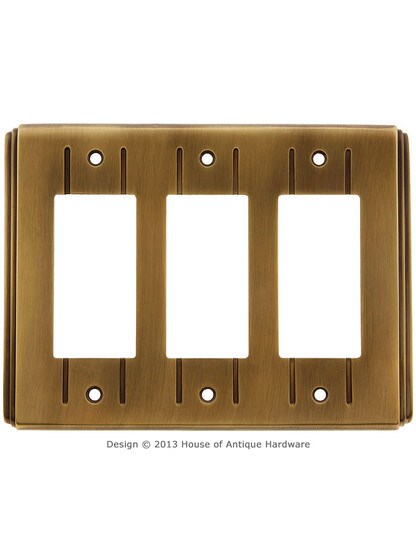 Streamline Deco GFI / Decora Cover Plate - Triple Gang in Antique-By-Hand