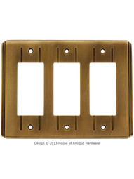 Streamline Deco GFI / Decora Cover Plate - Triple Gang in Antique-By-Hand
