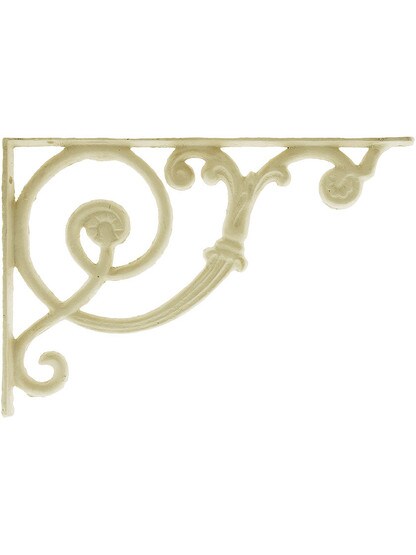 Antique White Scroll Shelf Bracket - 8 1/8 inch x 12 inch.