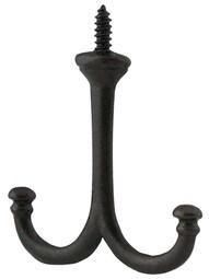 Cast-Iron Double Wardrobe Hook