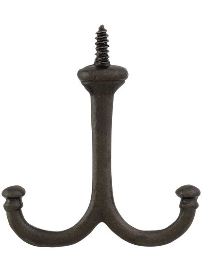 Alternate View of Cast-Iron Double Wardrobe Hook.