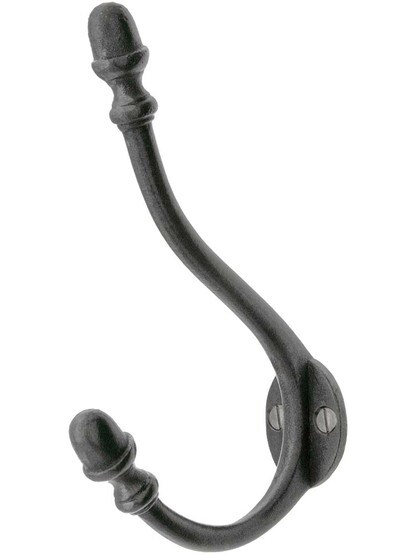 Large Acorn Coat and Hat Hook with Lacquer Finish.
