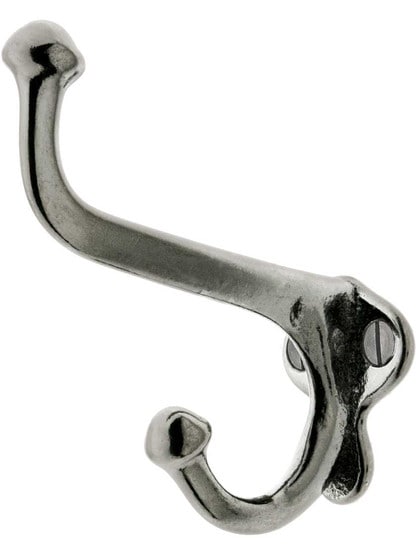 Cast-Iron Acorn Double Hook with Lacquer Finish.
