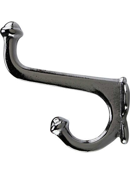 Alternate View of Cast-Iron Acorn Double Hook with Lacquer Finish.