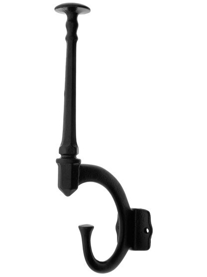 Large Cast-Iron Coat and Hat Hook with Black-Powder Coat.