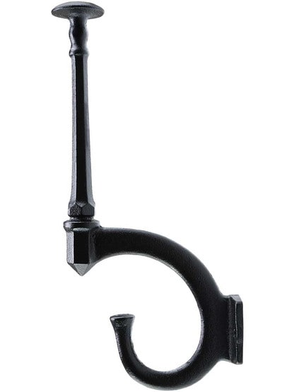 Alternate View of Large Cast-Iron Coat and Hat Hook with Black-Powder Coat.
