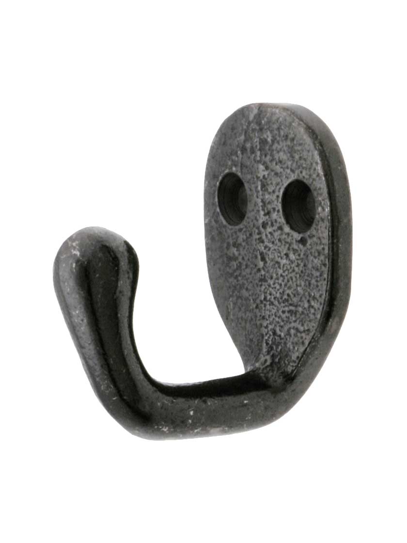 Small Cast-Iron Single Hook with Lacquered Antique Finish