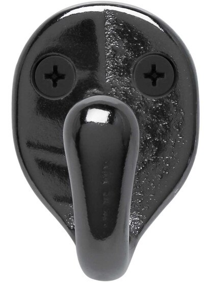 Alternate View 2 of Small Cast-Iron Single Hook with Lacquered Antique Finish.