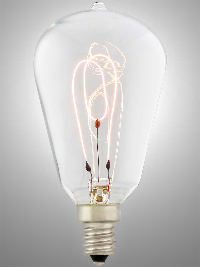 Small Tapered Carbon Filament Light Bulb 15 Watt House of Antique Hardware