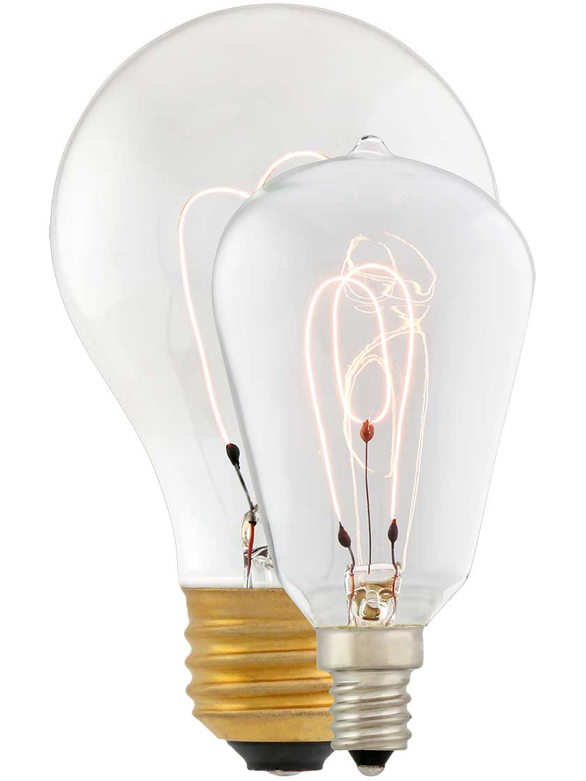 Small Tapered Carbon Filament Light Bulb 15 Watt House of Antique Hardware