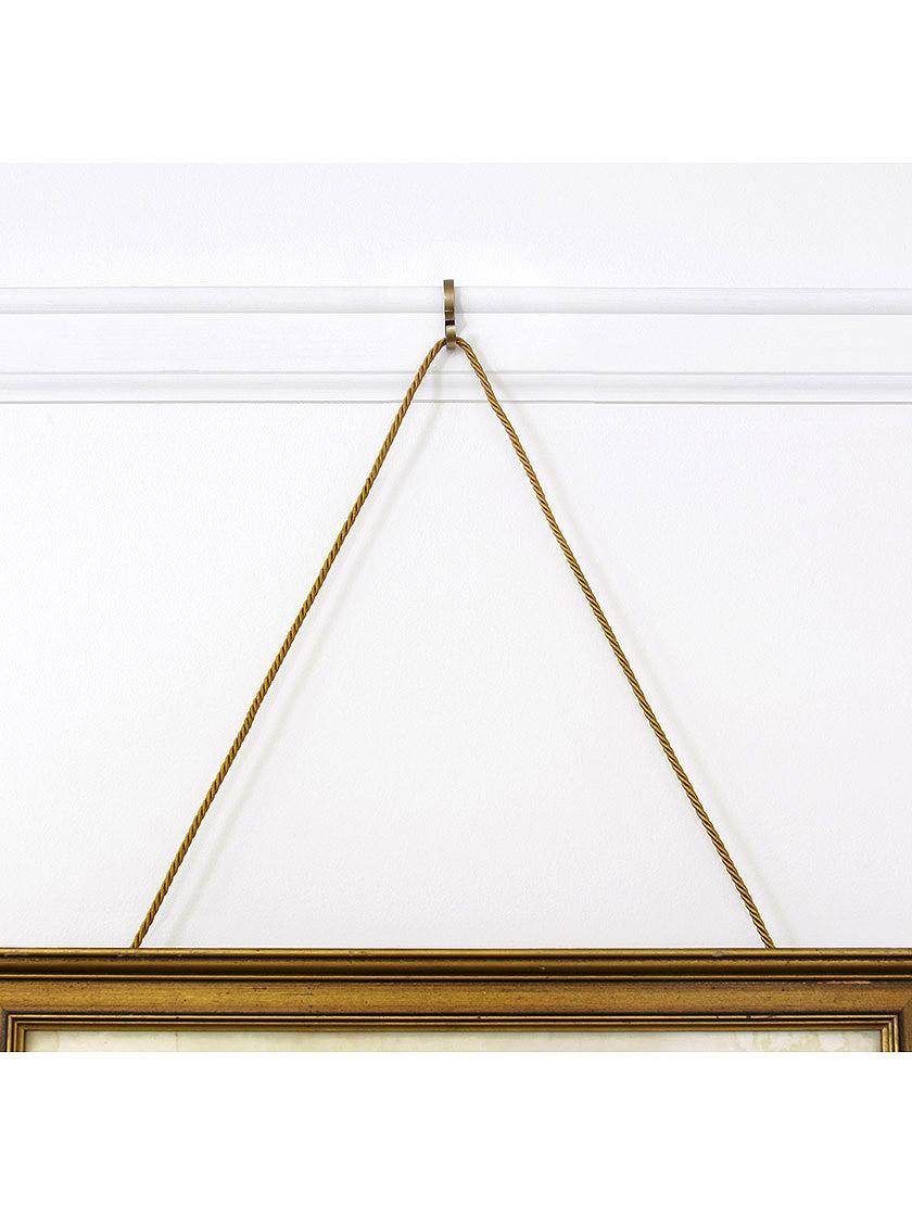 Cast Brass Picture Rail Hook In Antique-By-Hand Finish