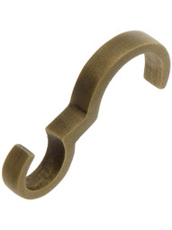 Cast Brass Picture Rail Hook In Antique-By-Hand Finish.
