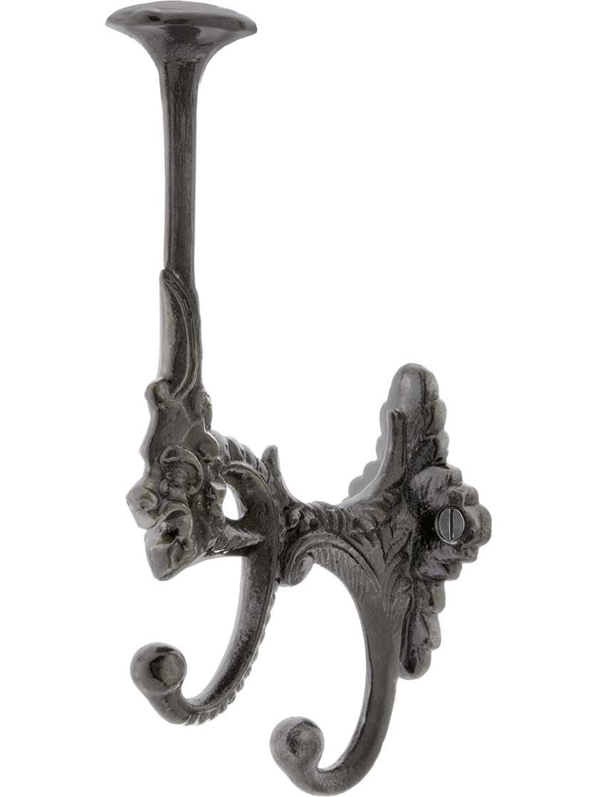 7 Decorative Cast-Iron Triple Coat Hook with Lacquer Finish