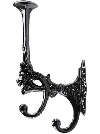 7 Decorative Cast-Iron Triple Hook with Black-Powder Coat