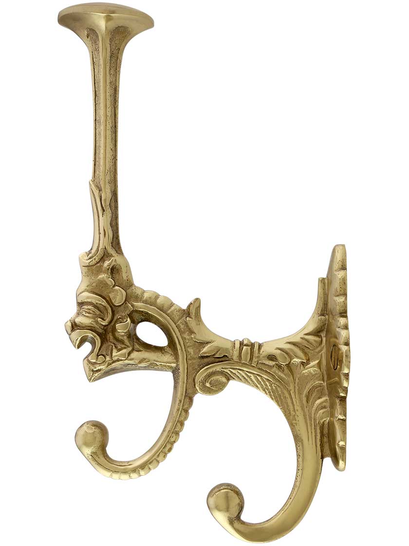 Alternate View of Figural Brass Coat and Hat Hook With Choice of Finish