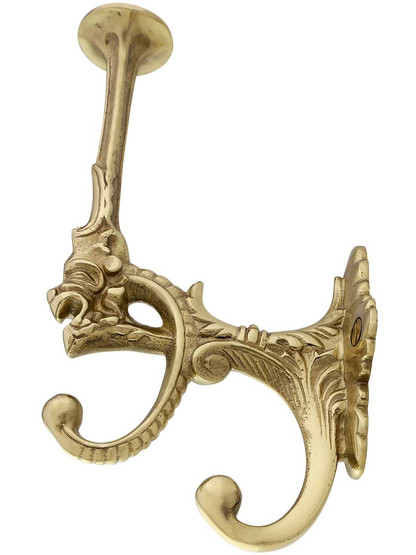 Alternate View 2 of Figural Brass Coat and Hat Hook With Choice of Finish