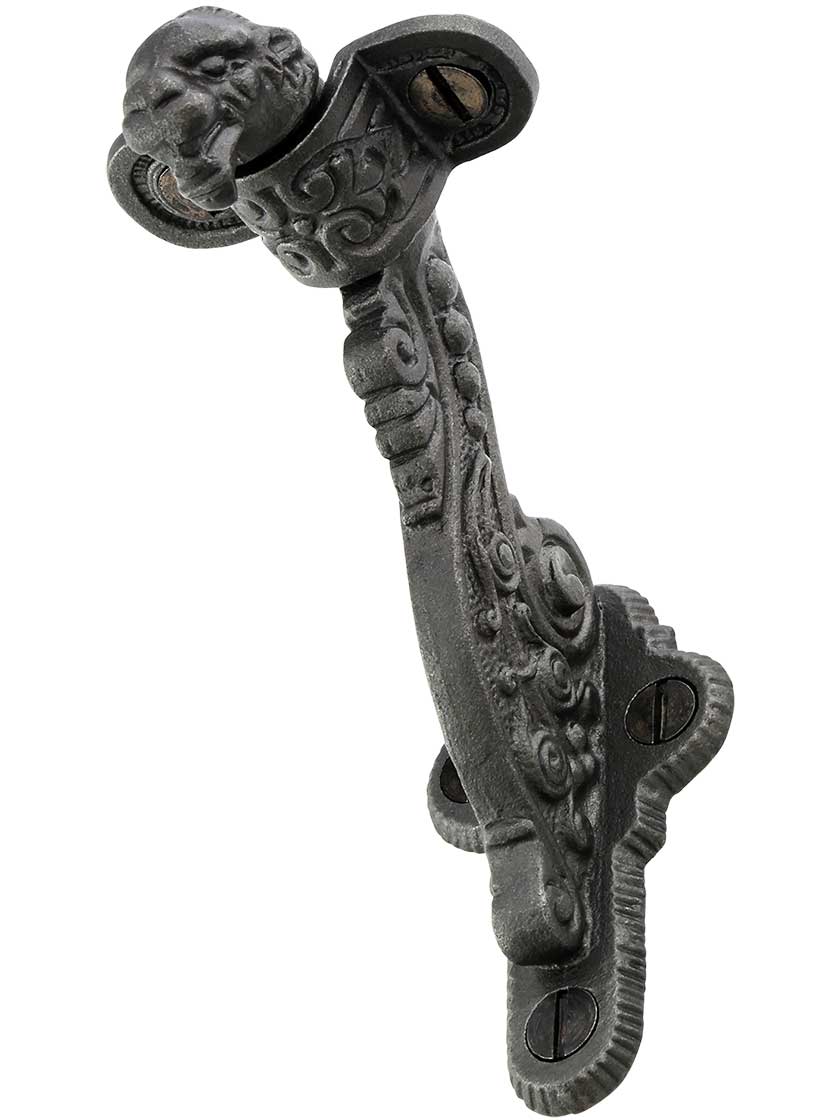 Lion Head Handrail Bracket in Lacquered Iron
