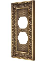 Pisano Duplex Outlet Cover Plate in Antique-By-Hand