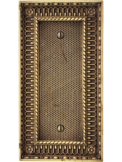 Alternate View of Pisano Blank Cover Plate In Antique-By-Hand.