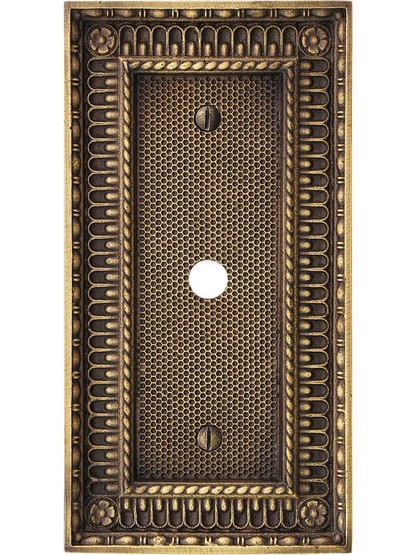 Alternate View of Pisano Cable Jack Cover Plate In Antique-By-Hand.