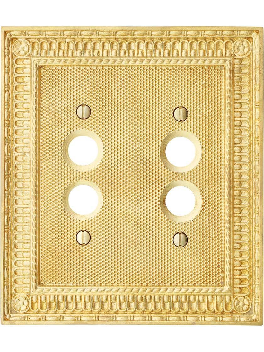 Alternate View of Pisano Double Gang Push Button Switch Plate.