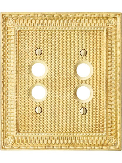Alternate View of Pisano Double Gang Push Button Switch Plate.