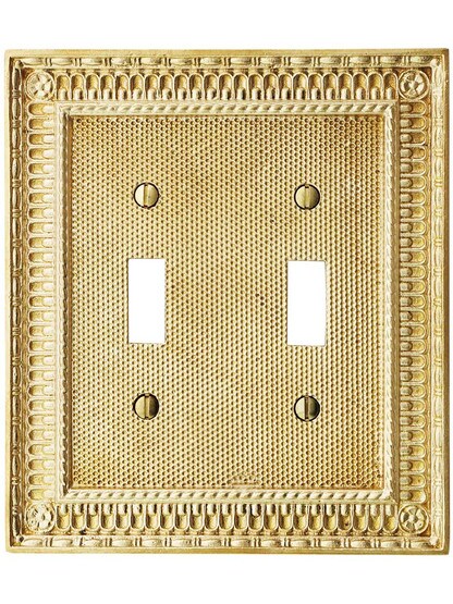 Alternate View of Pisano Double Gang Toggle Switch Plate.