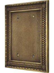 Pisano Double Gang Blank Cover Plate In Antique-By-Hand.