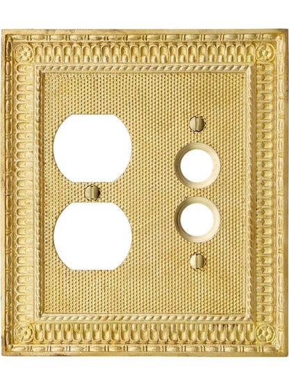 Alternate View of Pisano Push Button / Duplex Combination Switch Plate.