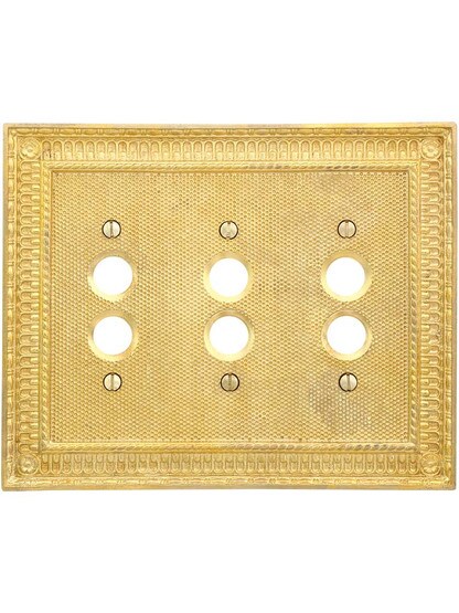 Alternate View of Pisano Triple Gang Push Button Switch Plate.