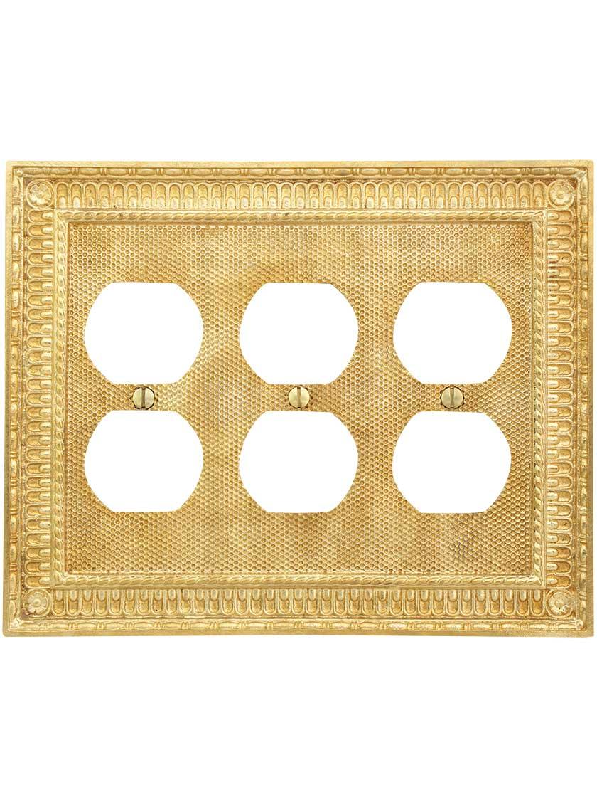 Alternate View of Pisano Triple Gang Duplex Outlet Cover.