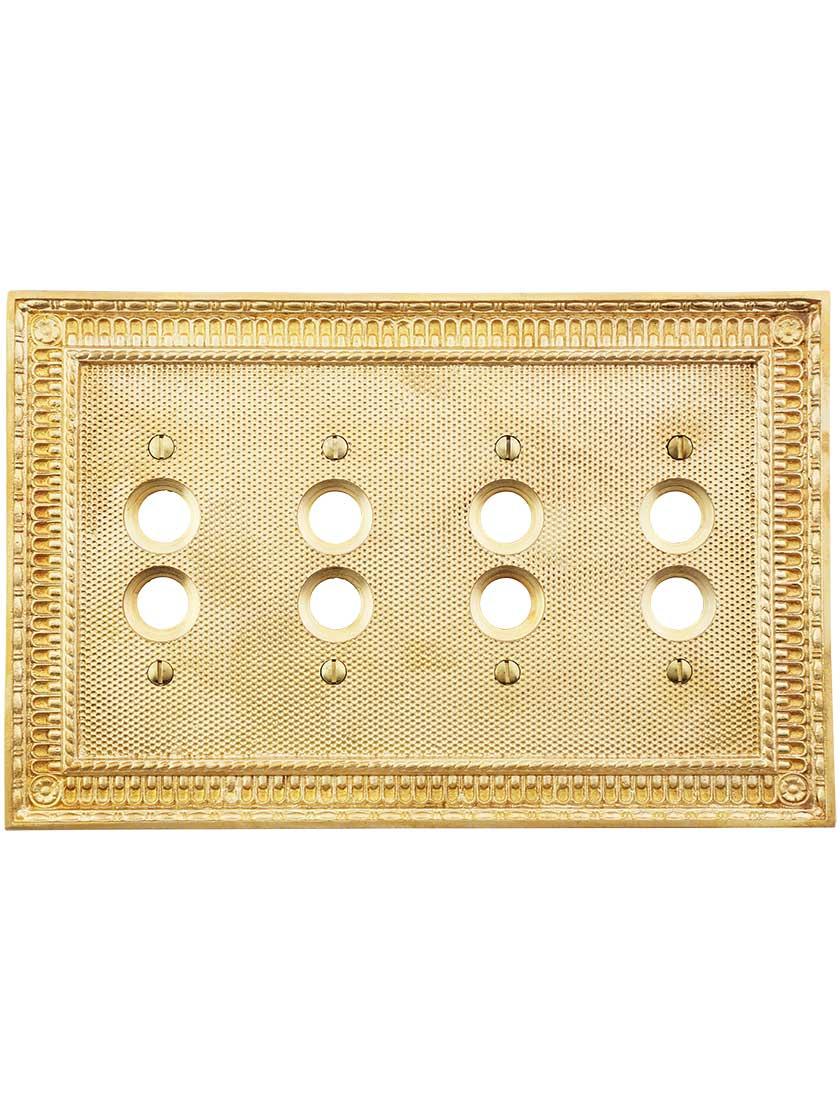 Alternate View of Pisano Quad Gang Push Button Switch Plate.