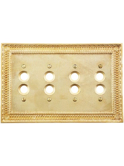 Alternate View of Pisano Quad Gang Push Button Switch Plate.