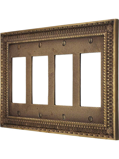 Pisano Quad-Gang GFI Cover Plate In Antique-By-Hand
