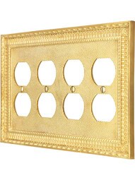 Pisano Quad Gang Duplex Outlet Cover Plate.