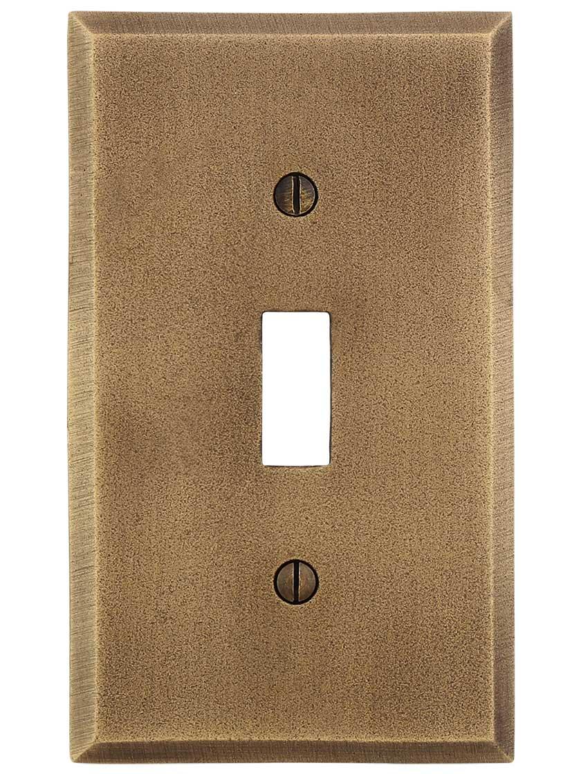 Alternate View of Distressed Bronze Single-Toggle Switch Plate.