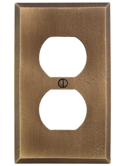 Alternate View of Distressed Bronze Single-Duplex Cover Plate.