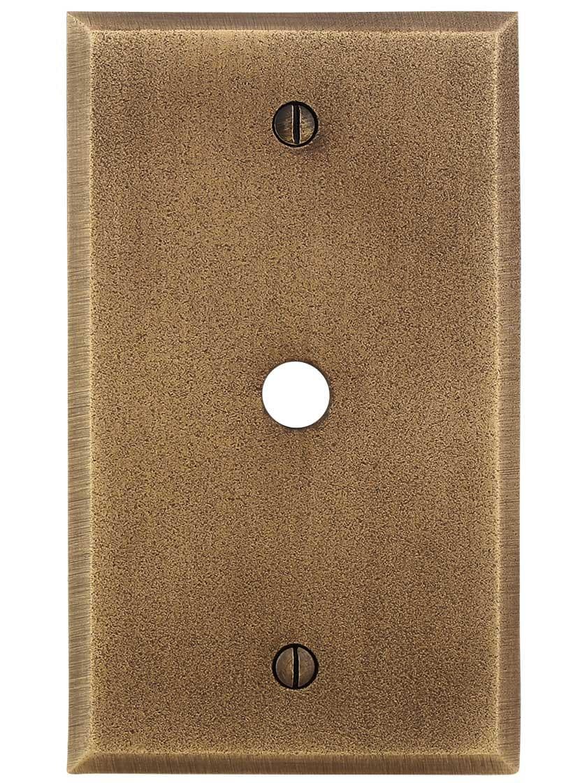 Alternate View of Distressed Bronze Single-Gang Cable Outlet Cover Plate.