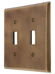 Distressed Bronze Double-Toggle Switch Plate.