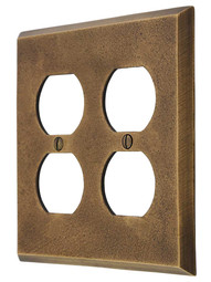 Distressed Bronze Double-Gang Duplex Cover Plate