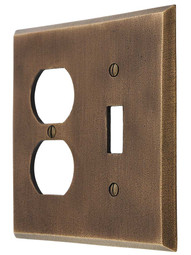 Distressed Bronze Toggle/Duplex Combination Switch Plate